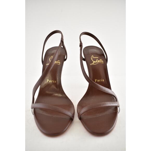 Christian Louboutin Rosalie 100 Nude 8 Brown Ankle Strap Sandal Heel Pump 38 - Picture 6 of 12